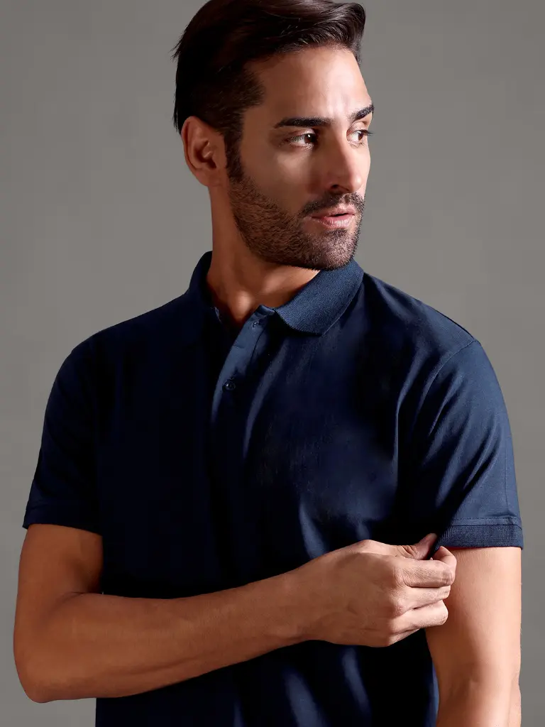 [M-PO-HS-NF-S-76] 100% Pure Supima Cotton Polo - Night Fall (Navy) (S)