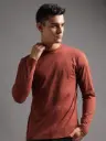 100% Pure Supima Cotton Crew Neck Full Sleeve - Rust (Deep Maroon)