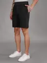 Ribbed Cotton Shorts with Zip Pocket - Black (350 GSM - Heavy)
