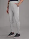 Ribbed Cotton Track Pant with Zip Pocket - Grey (350 GSM - Heavy)