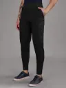 Ribbed Cotton Track Pant with Zip Pocket - Black