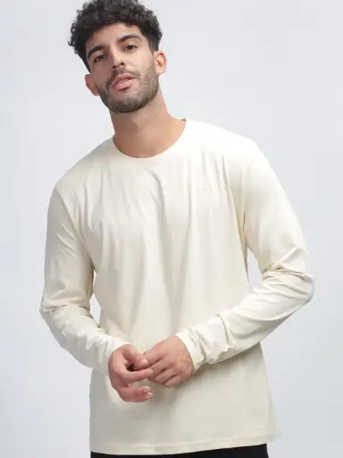 100% Pure Supima Cotton Crew Neck Full Sleeve - Beach (Beige)