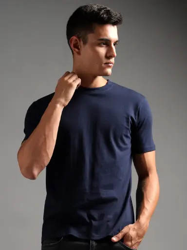 100% Pure Supima Cotton Crew Neck - Night Fall (Navy)