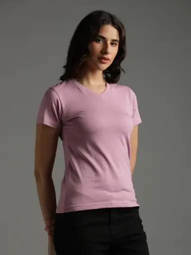 100% Pure Supima Cotton V Neck - Blush (W)